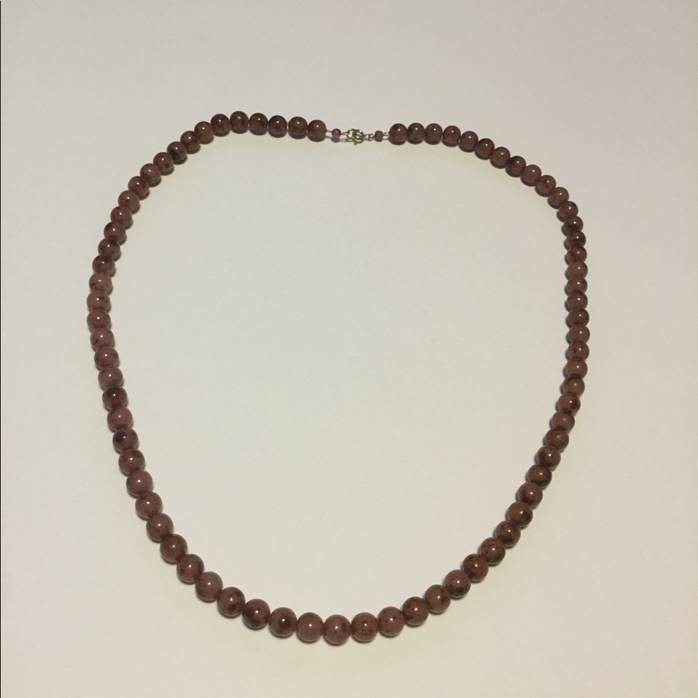 Vintage Safilo Group Rose Marble Necklace 31”